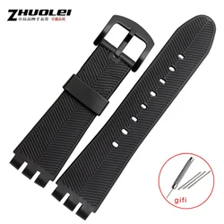 Correa de reloj de silicona negra impermeable para hombres - Reemplazo de correa de buceo suave y de alta calidad