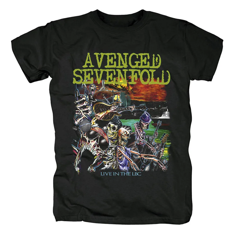 17 дизайн демон иллюстрация Avenged Sevenfold A7X роковая футболка панк, хард-рок тяжелый металлический череп кости дьявол подростков - Цвет: 3