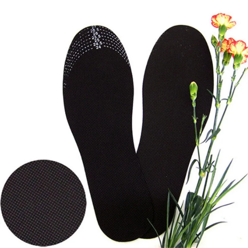 

1Pair Fashion Black Can Cut Men and Women General Bamboo Charcoal Absorbent Breathable Deodorant Sports Shoes Pad Insoles