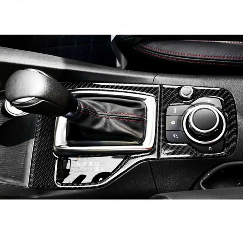 Карбоновая панельная Накладка для коробки передач для салона Mazda 3 Axela 2013- отделка 2 шт. комплект