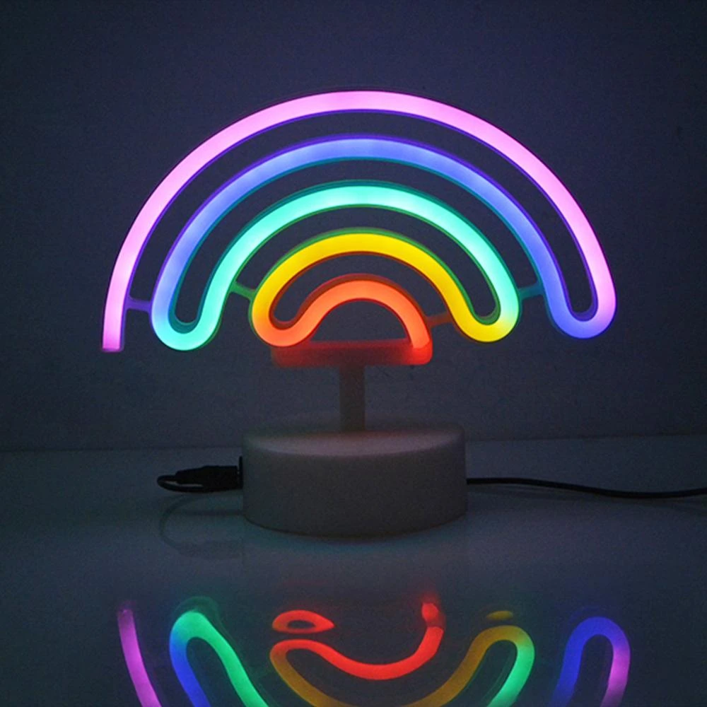 usb led neon light night lights rainbow unicorn neon sign luminaria batterry power table lamp for children bedroom decor lampara