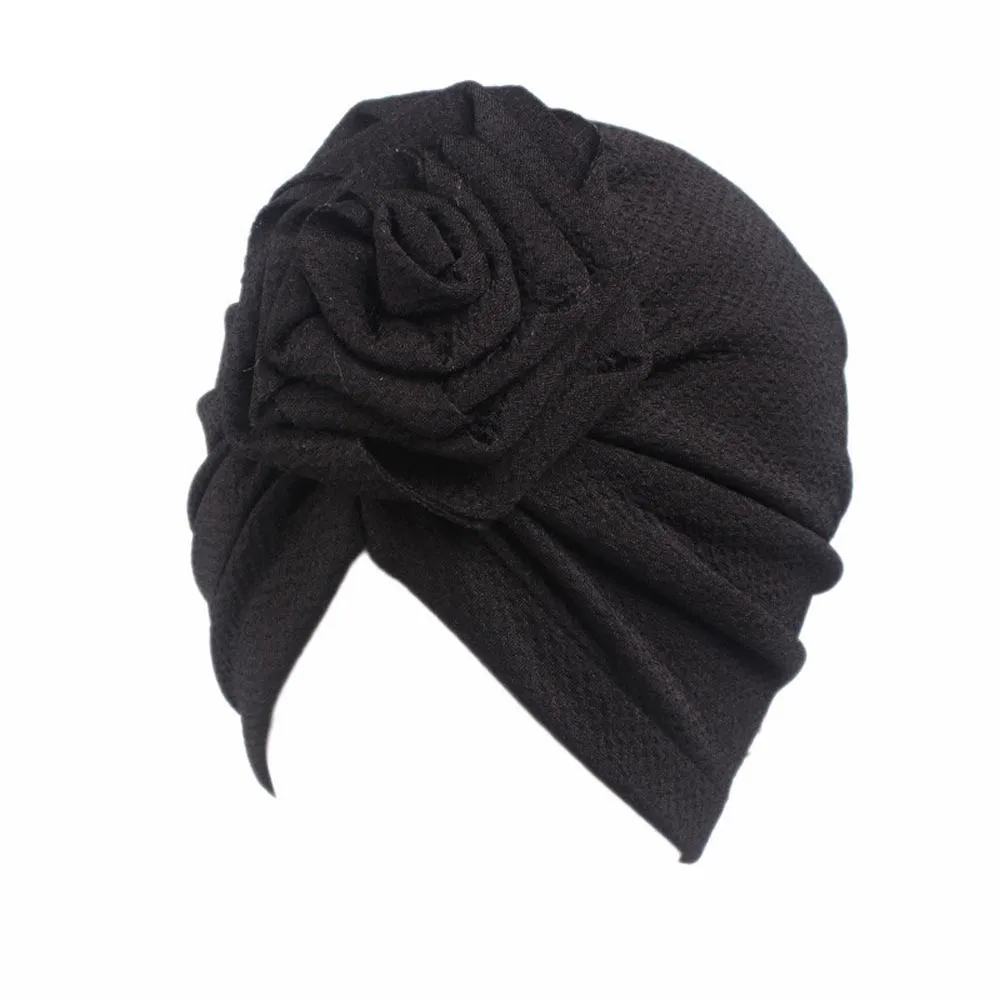  Baby Girls turban hat roses  hats Boho Hat Beanie Scarf Turban Head Wrap Cap newborn photography props knit cap beard