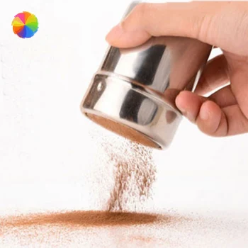 

Multi-purpose Fancy Coffee Cinnamon Cocoa Powder Jar Spice Salt Sugar Bottle Seasoning Can Stainless Steel Kitchen Gadgets