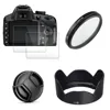 UV Filter Lens Hood Cap + 2x Glass Screen Protector For Canon EOS M10 M100 M200 M6 M50 EF-M 15-45mm / R10 R50 R100 RF-S 18-45mm 1