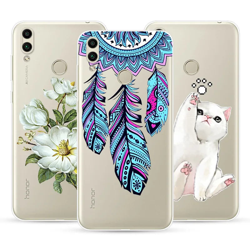 Чехол для телефона huawei Honor 10 9 7 Lite Мягкая силиконовая задняя крышка из ТПУ с милым