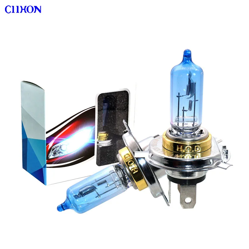 

4PCS Halogen Bulb H4 12V 100/90W 5000K Xenon Dark Blue Glass Car HeadLight Lamp Super White