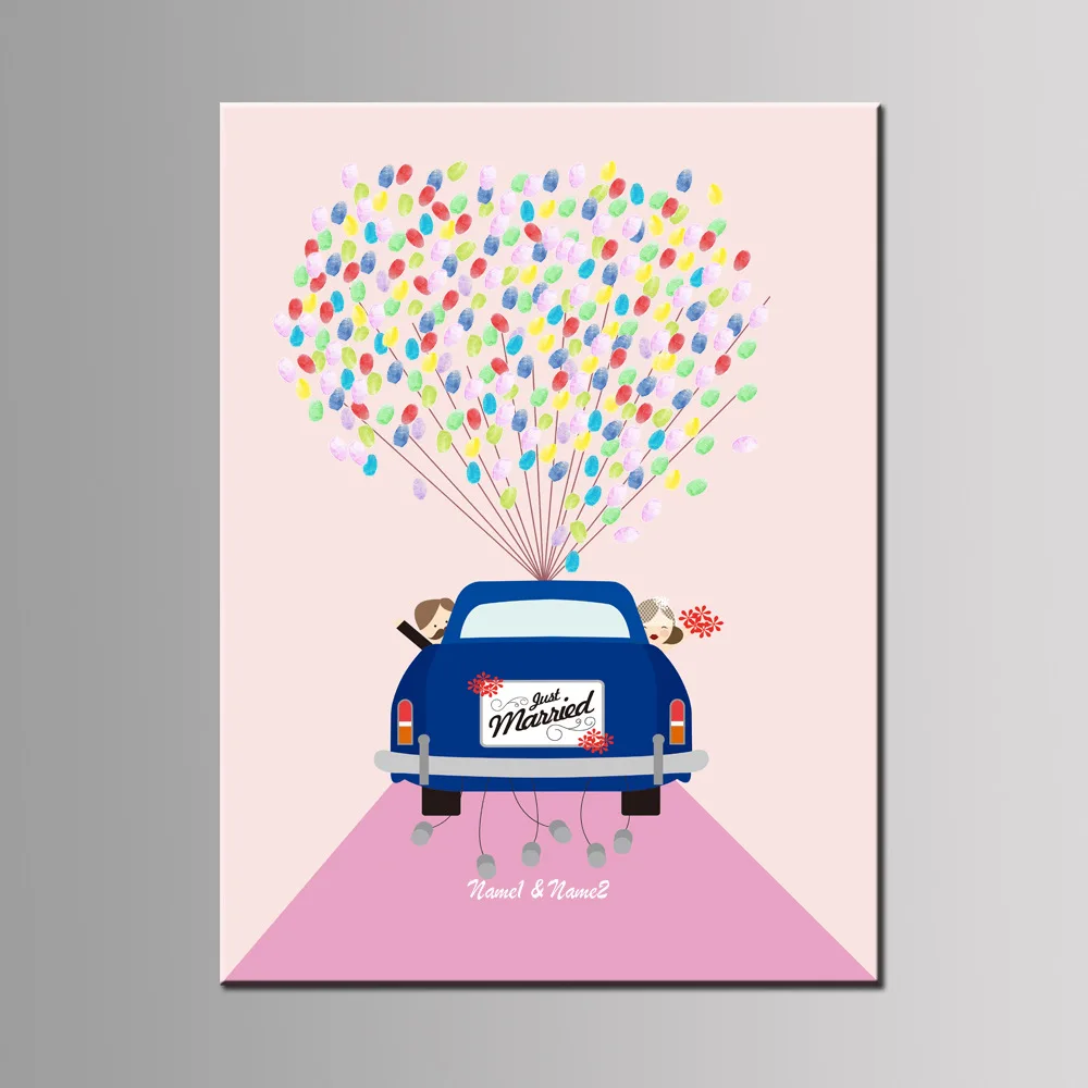 

Wedding Guest Book Personalized Fingerprint Painting Baby Shower Fingerprint Signature Guest Book Birthday Party Sign Picture