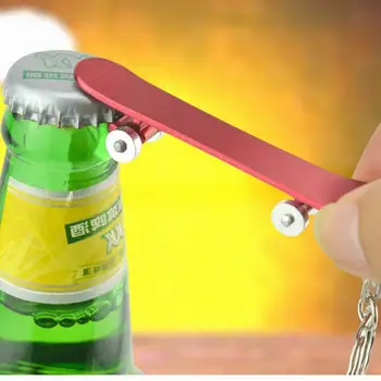 

Skateboard Car Key Ring Multi-function Beer Bottle Opener Aluminum Car Keychain Can Personality customization Wedding Gifts