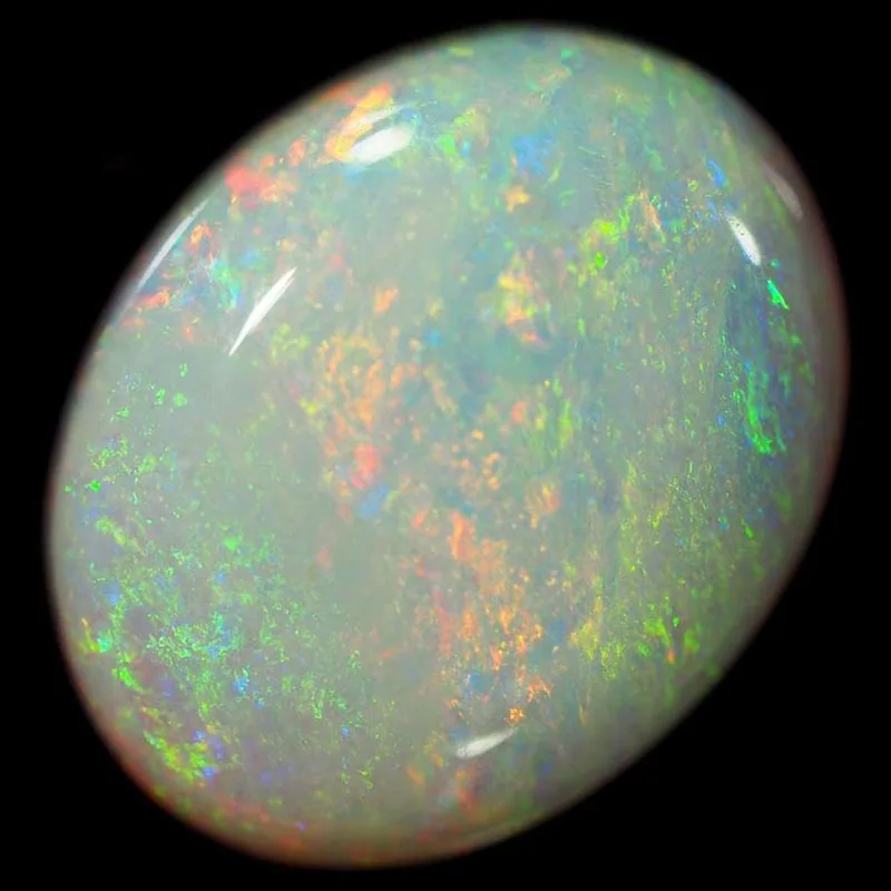 Beautiful 0.65 Ct Ethiopia 5x7mm Natural White Oval Opal Cabochon Loose Gemstone