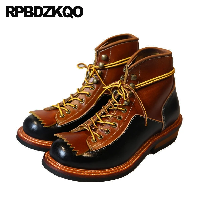 высокий верх зашнуровать осень обувь коренастый полные кожаные сапоги мужская