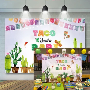 

Cactus Mexican Baby Shower Backdrop Taco Bout a Baby Party Photography Background Desert Fiesta Theme Baby Shower Party Backdrop