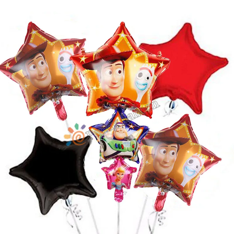 5 шт. мультяшная игрушка Вуди Бо Пип история фольги воздушный шар детский душ День Рождения украшения globos - Цвет: 5pcs B