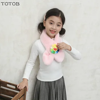 

Autumn and winter scarf new Korean version of the trend scarf men and women baby cartoon sun flower thick warm plush scarf
