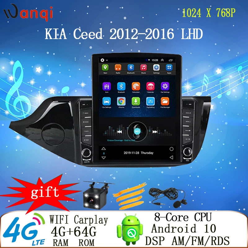 

Wanqi 9.7 inch Tesla 4G car android gps multimedia player for KIA ceed 2012-2016 LHD RHD car dvd car radio mirror video display