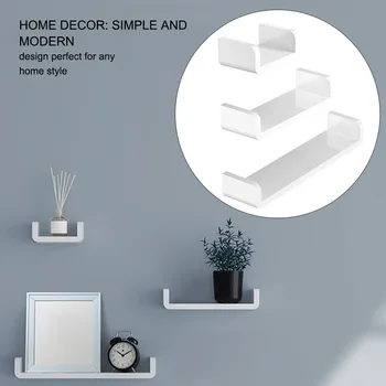

3pcs/set Living Room Wall Mounted Non Drilling Bedroom Floating Shelves Multifunction Photos Home Bathroom Pictures Display Rack