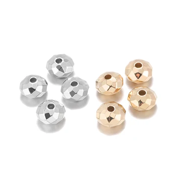

100pcs/lot KC Rhodium Bulk Wheel Round CCB Plastic Beads Loose Spacer Bead For DIY Jewelry Makings Bracelet Necklace Supplies
