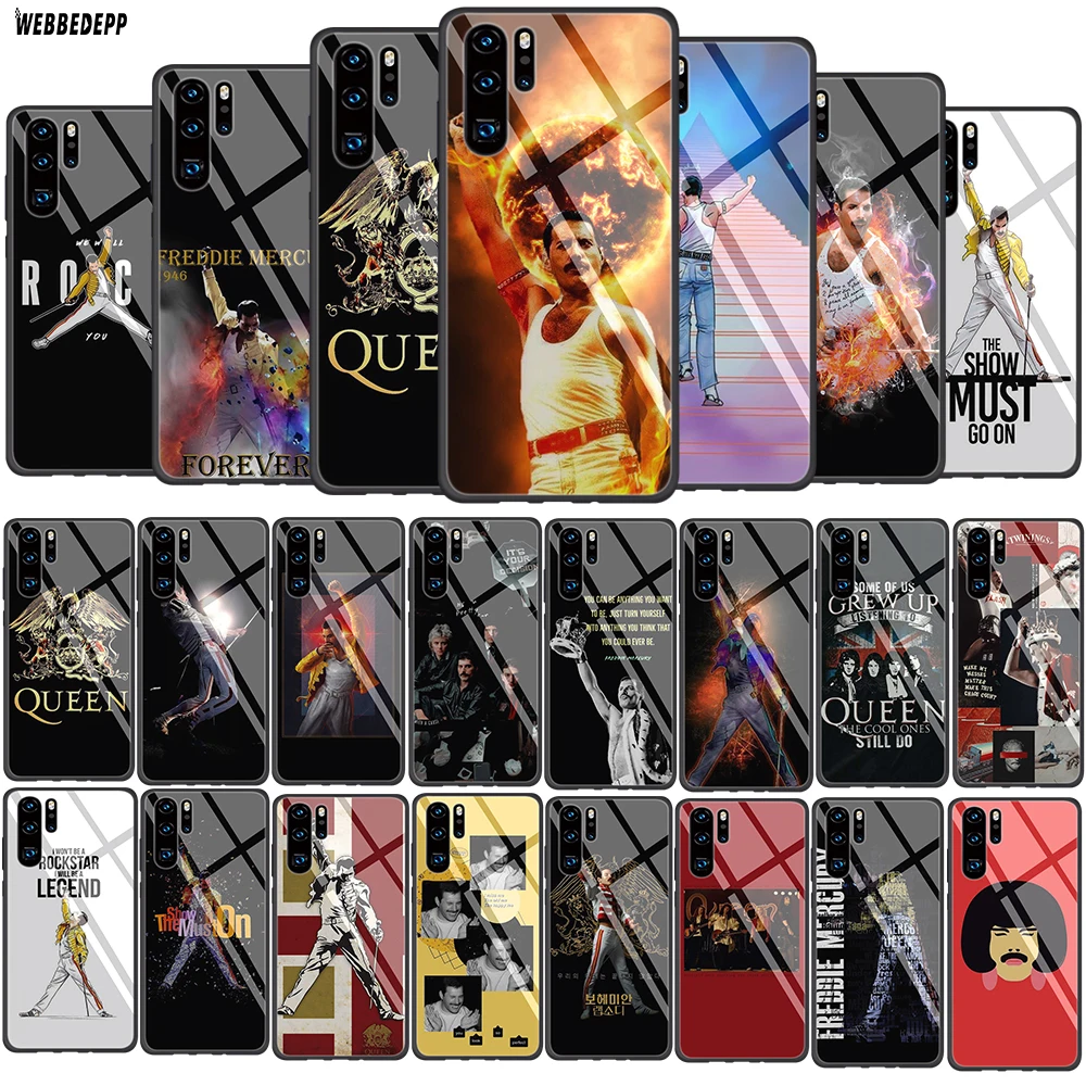 

Queen band Freddie Mercury Tempered Glass Soft Case for Huawei Honor 8x 9 Mate 20 P10 P20 P30 Lite Pro P Smart Cover