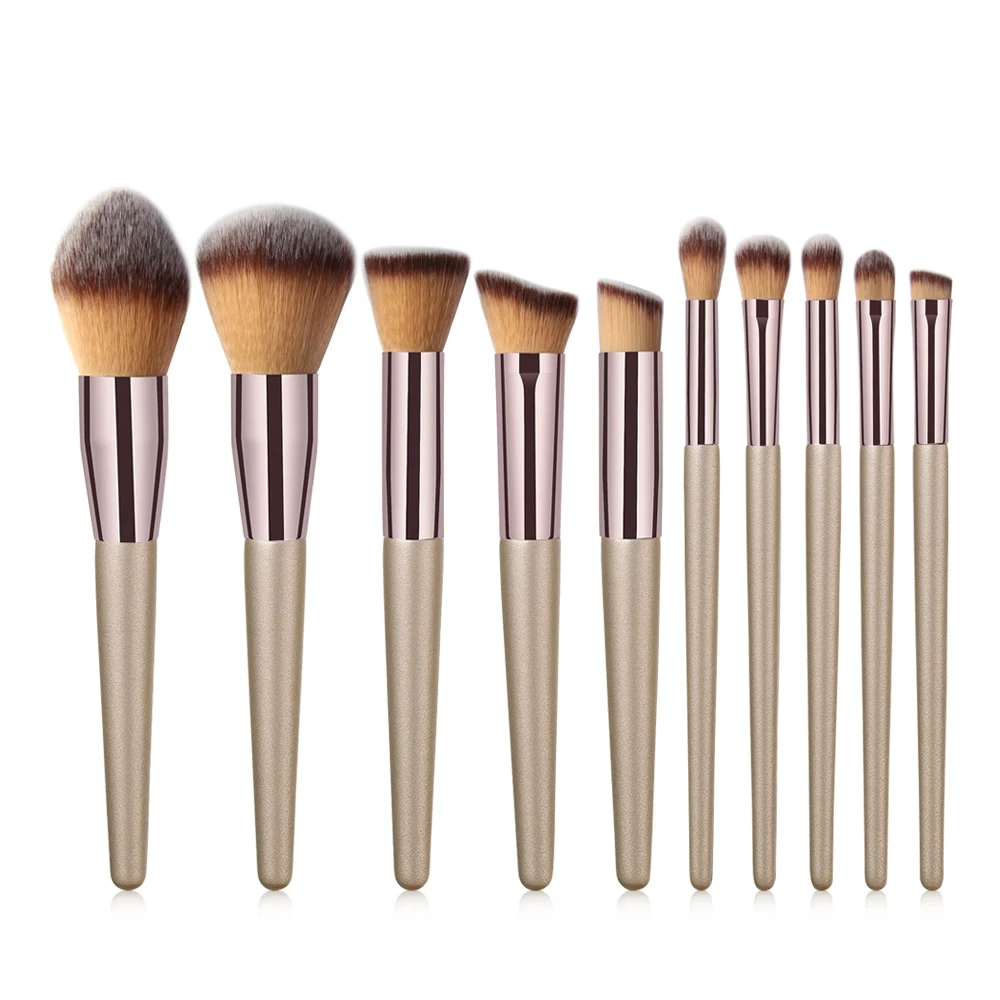 

SexyGo 10pcs Makeup Brushes Sets Champagne Gold Sets Eyeshadow Brushes Foundation Powder Eyebrow Concealer Lip Eye Beauty Tools
