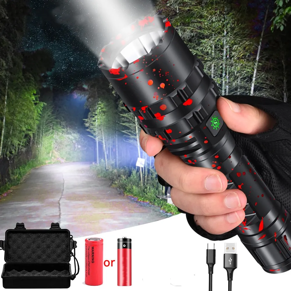 

L2 Waterproof Flashlight Aluminum Hunting High Power XHP50.2 LED Flashlight Light Powerful Lantern Using 18650 26650 Battery