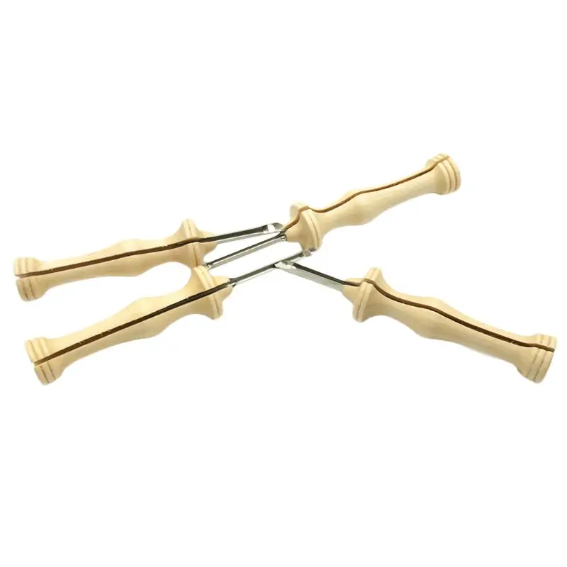 

Knitting Embroidery Punch Threader Needle Pen Side Slit Sewing Accessories DIY Wooden Handle Weaving Tool Craft