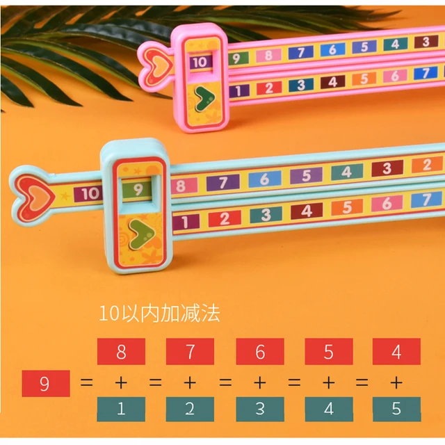 Kids Preschool Math Learning Toys Mathematics Montessori Teaching Addition Ruler Toy Games for Children Student 2