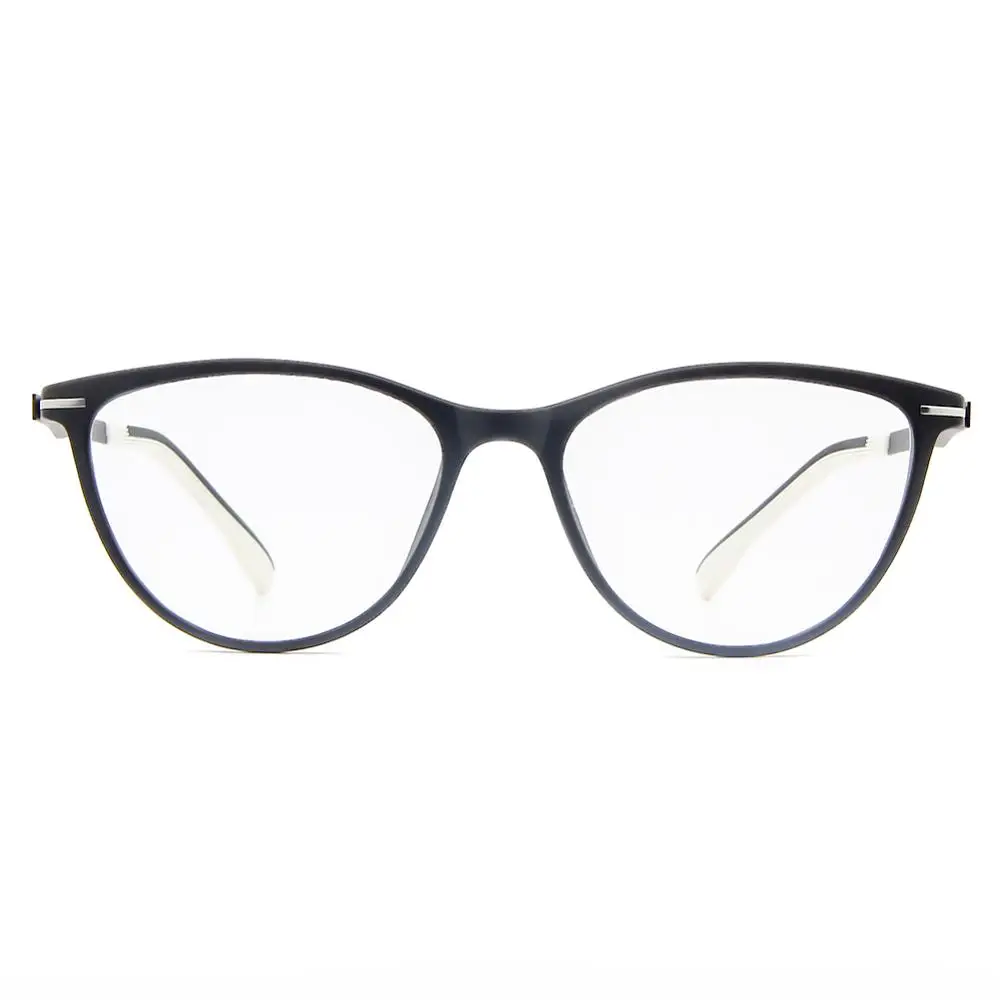Matte Black Cyxus голубой светофильтр компьютерные очки для женщин/мужчин анти глаз глазное напряжение из нержавеющей стали темп унисекс очки-8067 - Цвет оправы: Matte Black