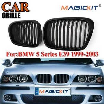 

MagicKit Matte Black Kidney Front Bumper Hood Grille Car Exterior Accessories For BMW 5-Series E39 Sedan 1999-2003 Racing Grill