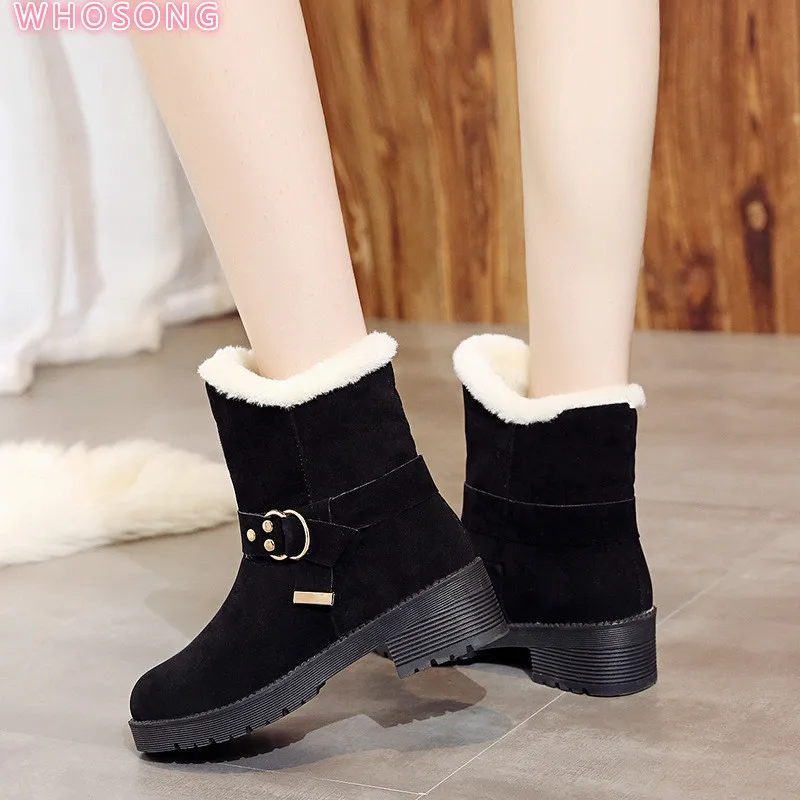 Winter Snow Boots Female Women Shoes Casual High Heels Platform Ladies Warm Shoes 2020 Flock Fur Women shoes Suede Ankle Boots Winter Snow Boots Female Women Shoes Casual High Heels Platform Ladies Warm Shoes 2020 Flock Fur Women shoes Suede Ankle Boots