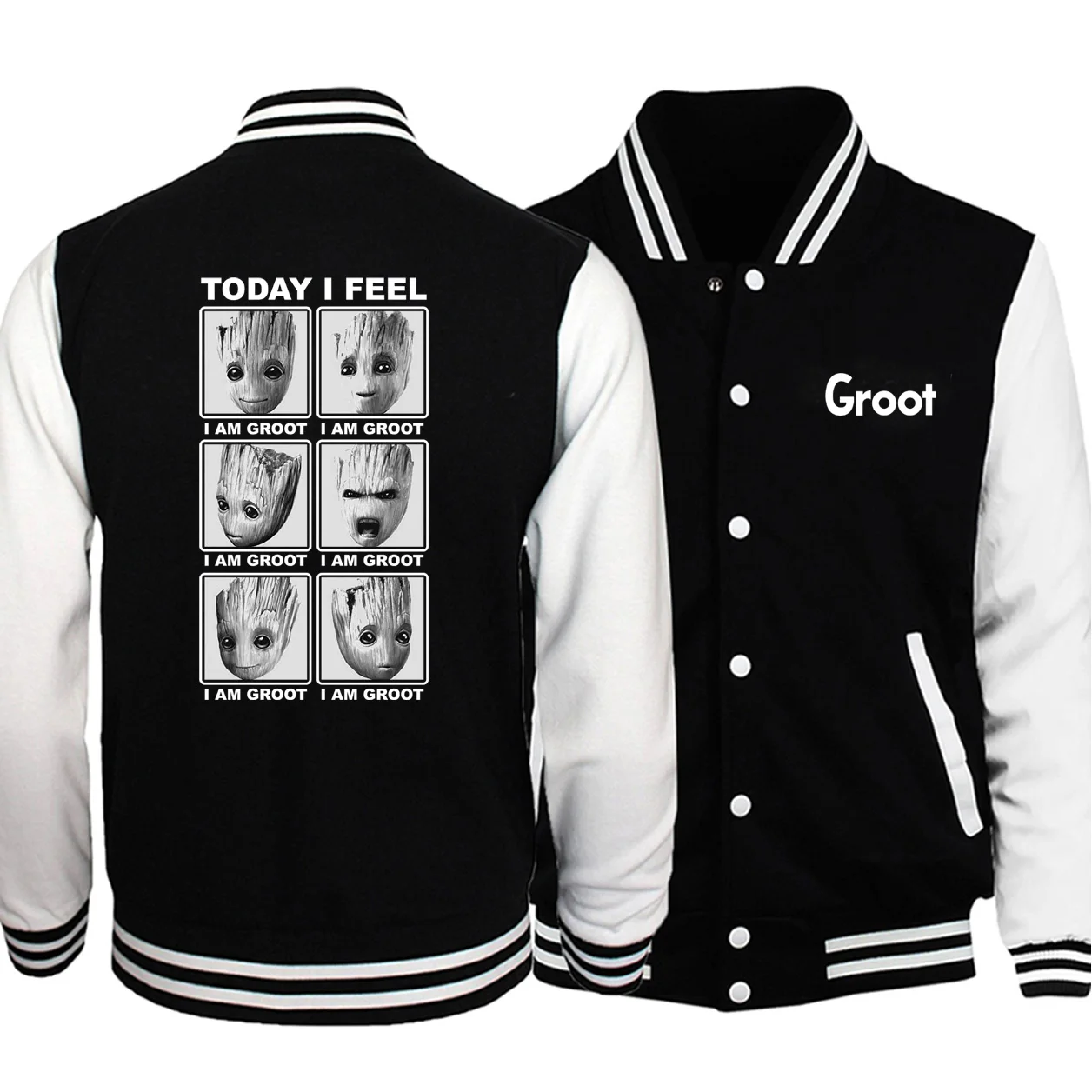 Guardians Of The Galaxy Cartoon Groot Winter New Hot Sale Jackets Man Baseball Clothing Bomber Fashion Hip Hop Streetwear