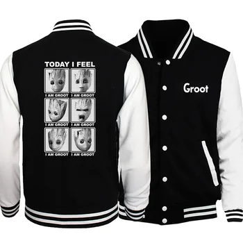 

Guardians Of The Galaxy Cartoon Groot Winter New 2019 Hot Sale Jackets Man Baseball Clothing Bomber Fashion Hip Hop Streetwear