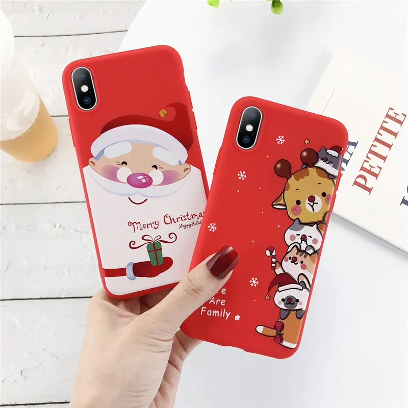 Lovebay чехол силиконовый чехол для телефона с рождественским рисунком для iPhone 11 Pro X XR XS макс 7 8 6 6s плюс 5S SE Санта Клаус снеговика и оленя; мягкий чехол для задней крышки