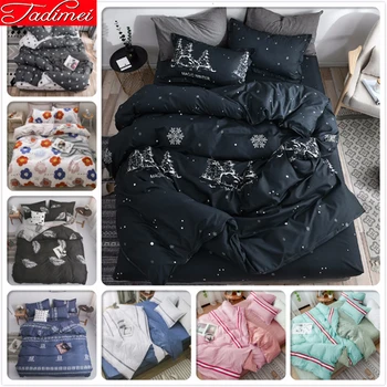 

Black Winter Duvet Cover Adult Child Soft Cotton Bed Line Duvet Cover Sheet Bedspreads Bedding Set Single Twin Queen King Size