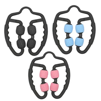 

360°Four-wheel Roller Massager Leg Muscle Fitness Yoga Pilates Massage Stick Body Shaping Relaxation Ring Clamp Leg Equipment