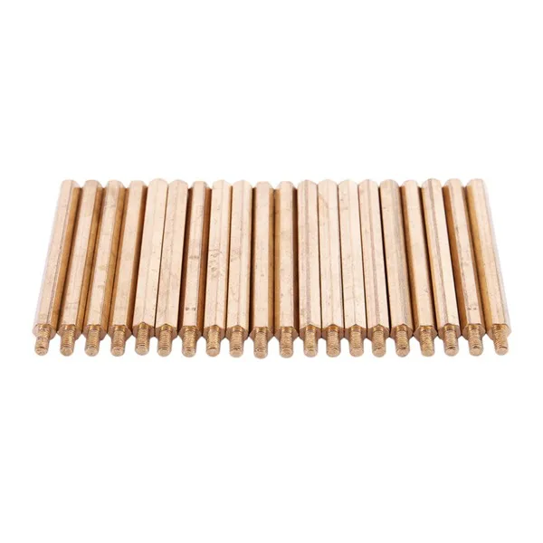 

20 Pcs M3 3mm Male Female Brass Hex Standoff PCB Spacer Pillar 50mm