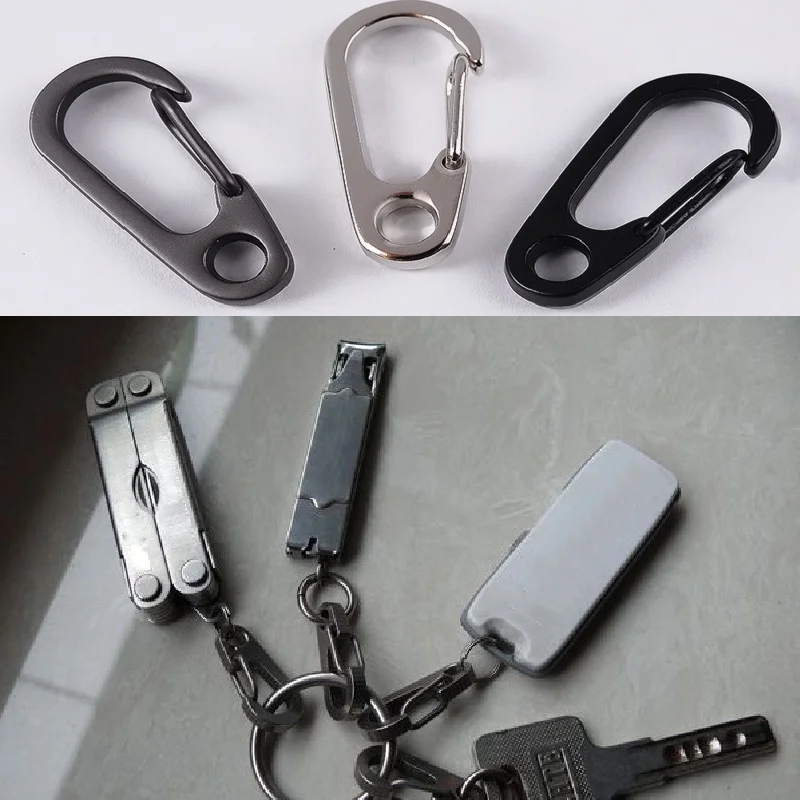 

Camping Stainless Steel Buckle Ring Carabiner Keychain Waist Belt Clip Anti-lost Buckle Ring Outdoor tools