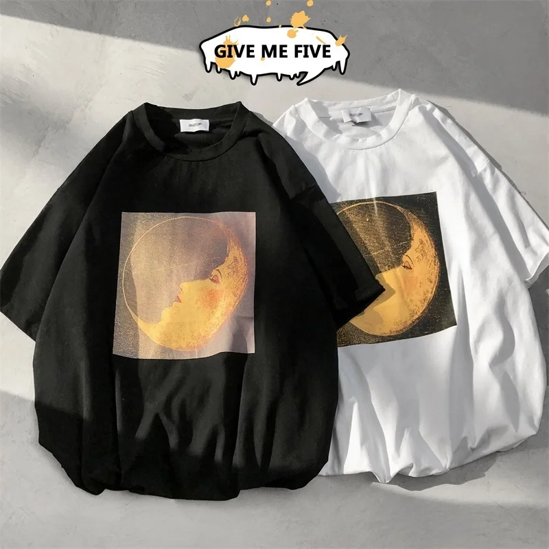 

Summer T Shirt Men Fashion Printed Casual Cotton Short-sleeved T-shirt Men Streetwear Wild Loose Hip Hop Tshirt Man Tops M-2XL