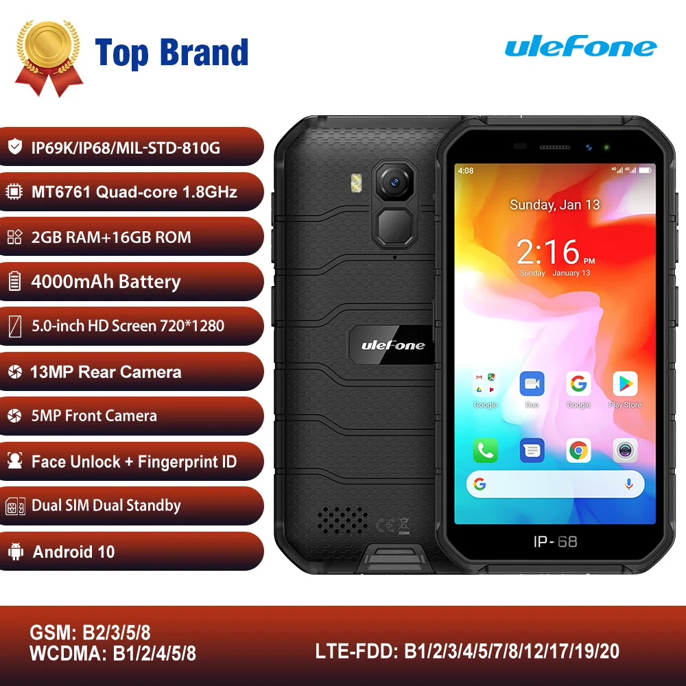 Смартфон Ulefone Armor X7, 5,0 дюйма, Android 10, прочный водонепроницаемый мобильный телефон, 2 ГБ 16 ГБ, ip68, четырехъядерный, nfc, 4G LTE мобильный телефон|Смартфоны и мобильные телефоны| | АлиЭкспресс
