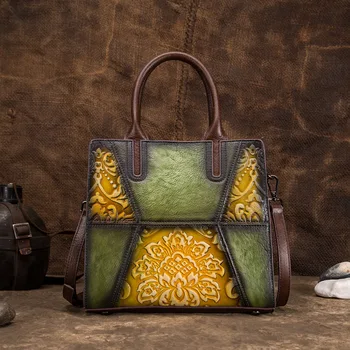 

Hand Scrubbing Technology of Leather Retro Women's Bag Embossed By Hand Fashion Flow Oblique Span Handbag
