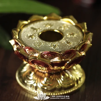 

Rose gold hand-turned prayer wheel base lotus base prayer wheel Buddha base Buddhist supplies