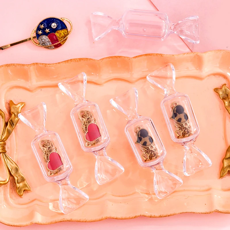 Мини портативные серьги косметичка в форме конфет коробка для хранения косметики для девочек прозрачные украшения кейс для таблеток