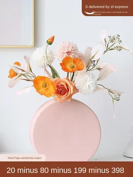 

Ceramic Vase Round Flower Pot Flower Basket Flower Vases Adornment Nordic Home Decoration Accessories European Minimalist