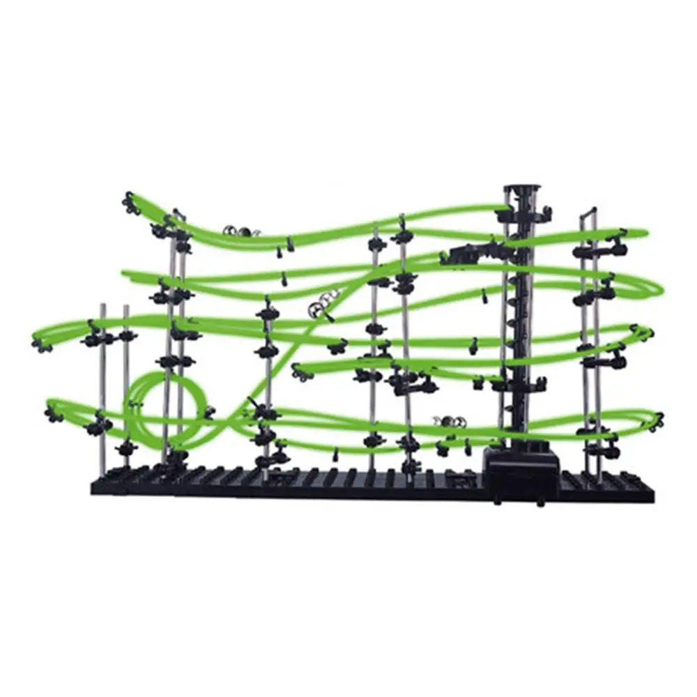 Tanie Space Rail Level 1 2 3 4 DIY edukacyjne zabawki dla dzieci chłopiec fizyka Space Ball Rollercoaster zasilany winda zestaw klocków