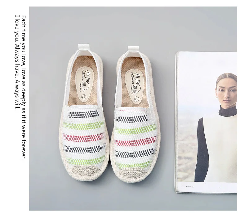 Дышащая женская сетчатая обувь с закрытым носком Повседневная обувь Эспадрильи Новая модная женская белая обувь в Корейском стиле