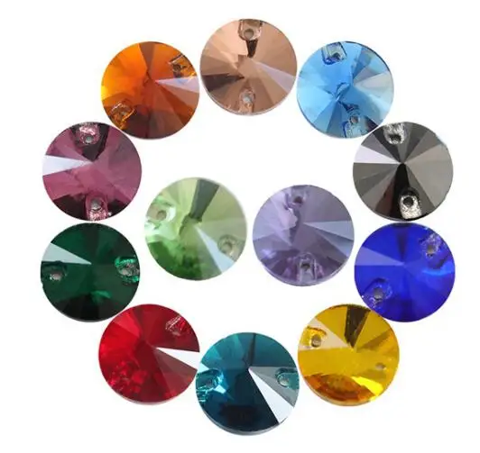 Mixed color Zsbszc круглый кристалл стекло много цветов пришитые стразы с плоской задней стороной пришитые камни для свадебного платья 8mm10mm12mm14mm16mm18mm ZZ049 - Цвет: Mixed color