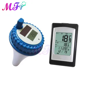 

Solar Panel Powered Wireless Thermometer Swimming Pool Waterproof Digital LCD Floating Temperature Transmitter Meter 40~60℃