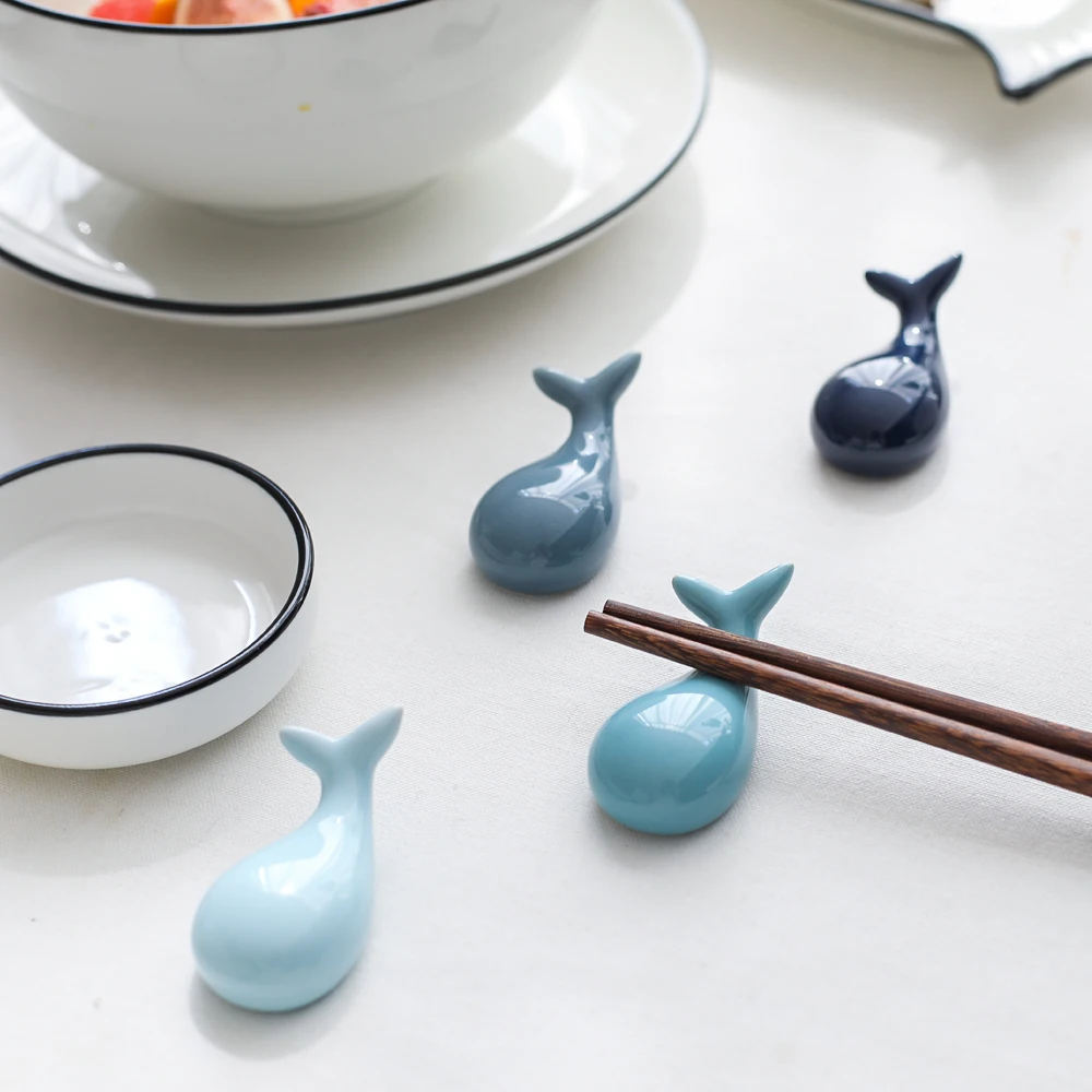 Японская керамика держатель для палочек креативный в форме Кита палочки для еды уход Подставка для ложки стойки кухонные декоративные подкладки