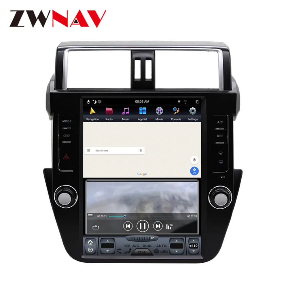 Cheap Android 9.0 Tesla style Car GPS Navigation For TOYOTA Land Cruiser Prado 150 2014-2017 headunit multimedia radio tape recorder 4