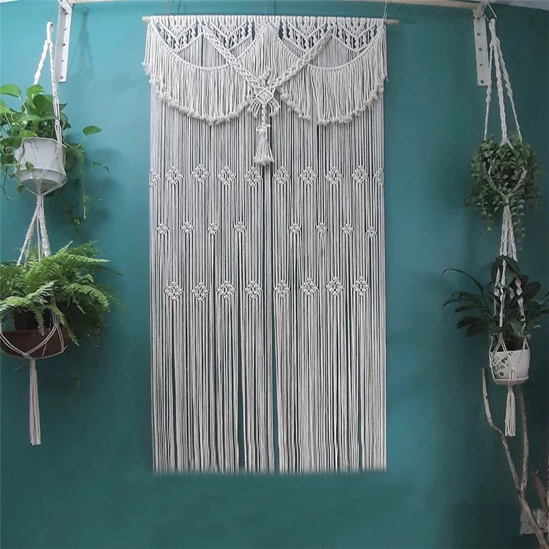 

Nordic Handwoven Macrame Curtain Elegant Pendant Tassel Wedding Tapestry Wall Hanging Bohemian Tapestry for Boho Decoration