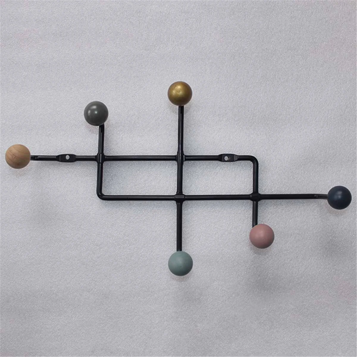 

Nordic Wall hanger Wooden Balls Hooks Pretty Home Decoration Multi Color Wall Clothes Hanger Coat Rack Garden Round hook hook