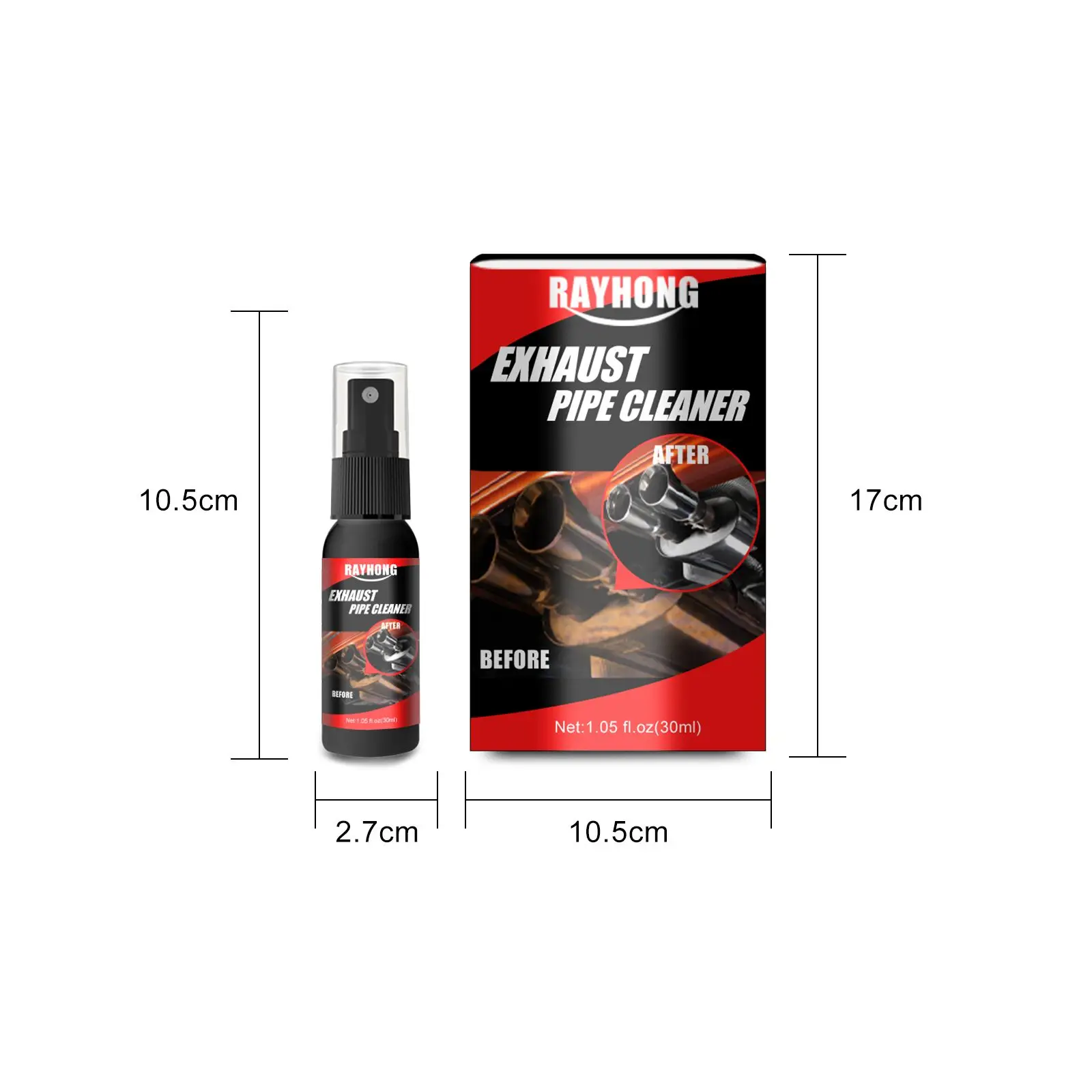 Motorcycle Exhaust Pipe Cleaner Spray Car Rust Remover Repair Maintenance Polished Tools Set with Brush Cloth and Sponge 30ML motorcycle exhaust cleaner
